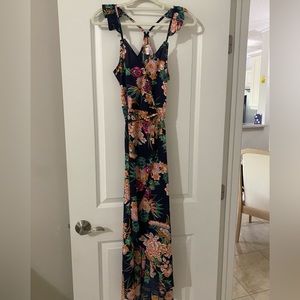 Pink Lily High-Low Maxi Dress - Take Me To Paradise Navy Floral Maxi Dress